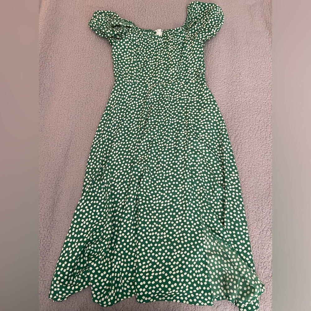 SHEIN FLORAL GREEN DRESS - Picture 2 of 8